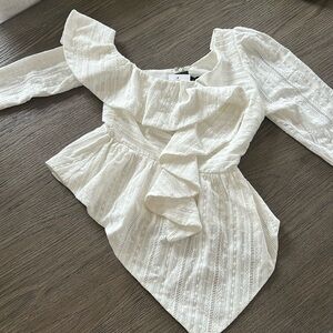 Lea & Viola poplin asymmetric blouse